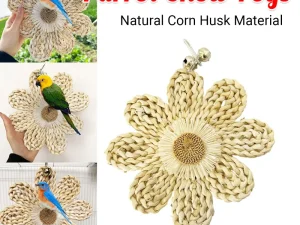 Parrot Corn Husk Chew Toy Large Woven Flower Cage Hanging