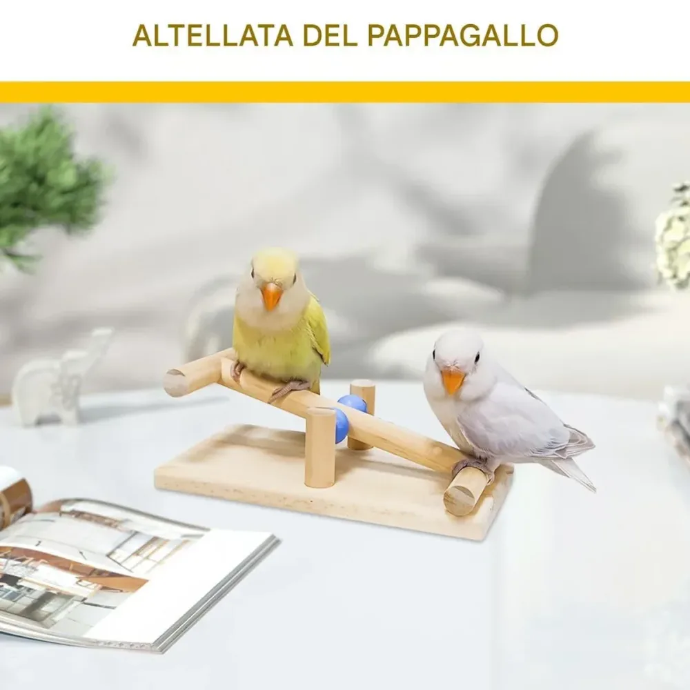 Interactive Bird Seesaw for Small Medium Birds Cage Toy Training Play Equipment