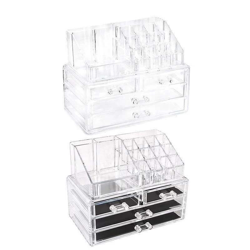 Holder Cosmetic Makeup Organiser 4 Drawer Storage Jewellery Box Clear Acrylic