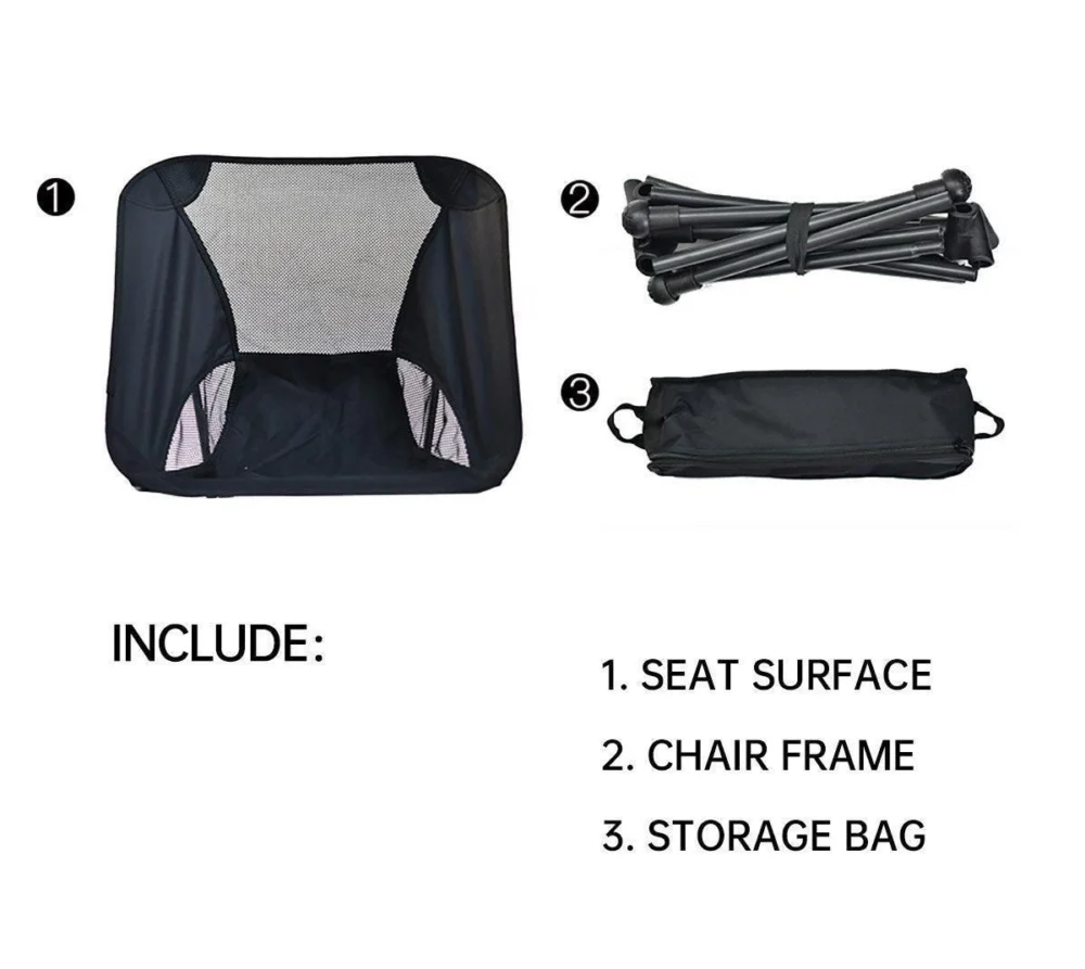 Outdoor Portable Lightweight Folding Camping Chair High Back Fishing Chair