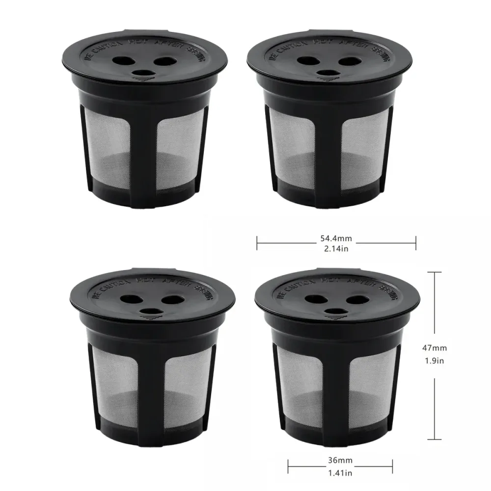 4PCS 3 Hole K-Cup Coffee Capsule Coffee Maker Reusable Filter For Keurig Brewers
