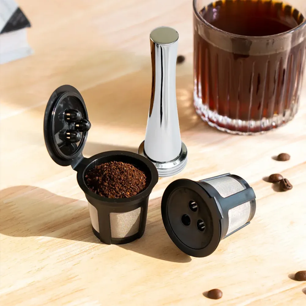 4PCS 3 Hole K-Cup Coffee Capsule Coffee Maker Reusable Filter For Keurig Brewers