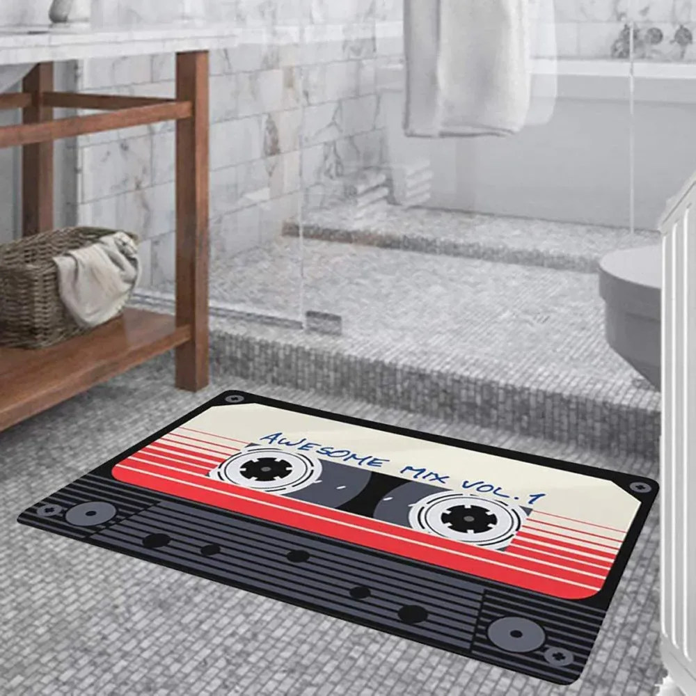 Absorbent Non-Slip Camera Bathroom Floor Mat Family Entry Door Mat Home Rug