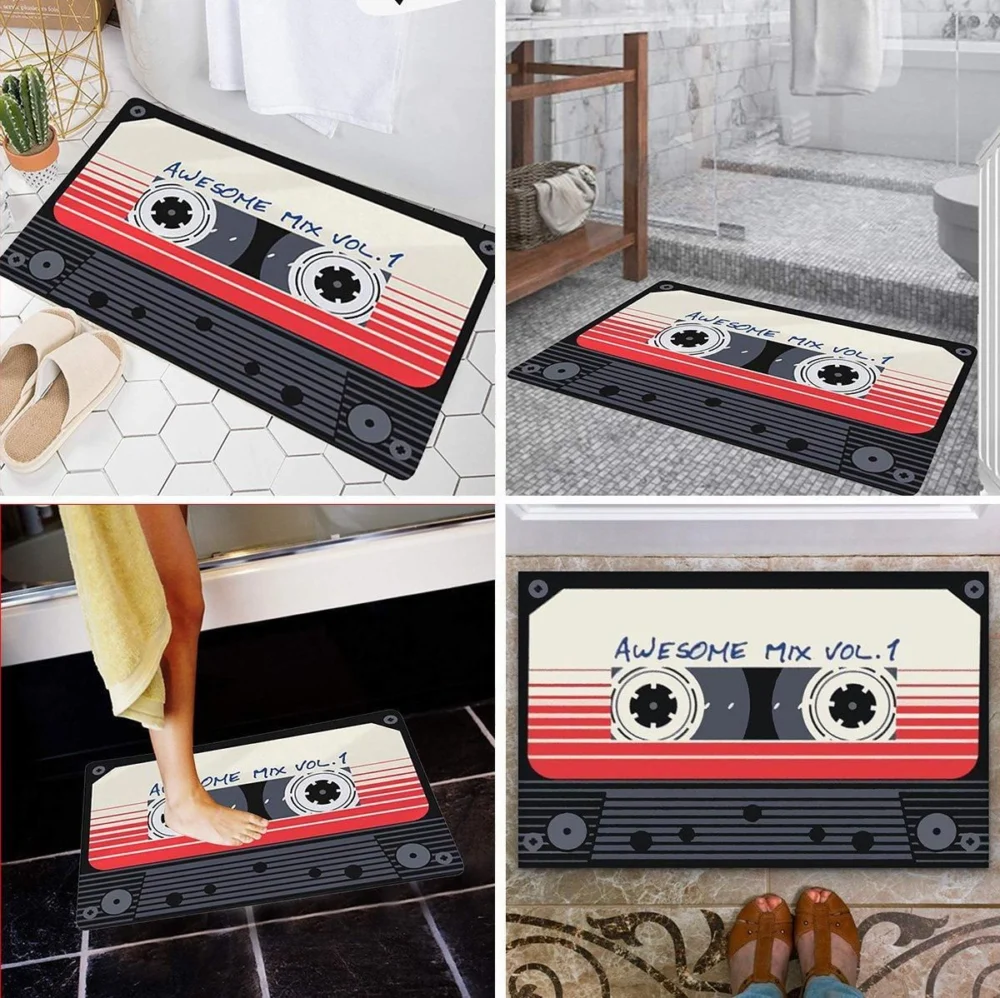 Absorbent Non-Slip Camera Bathroom Floor Mat Family Entry Door Mat Home Rug