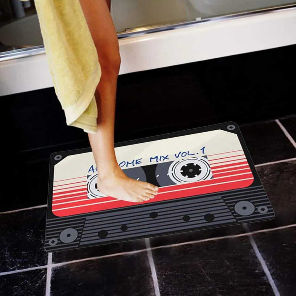 Absorbent Non-Slip Camera Bathroom Floor Mat Family Entry Door Mat Home Rug