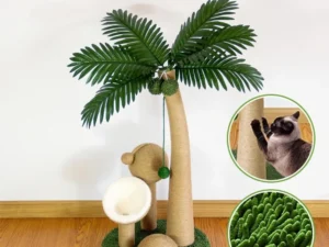 1-Piece Coconut-Style Cat Scratching Post, Green