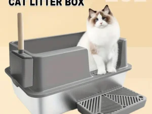 5-Piece Grey Cat Litter Box Set