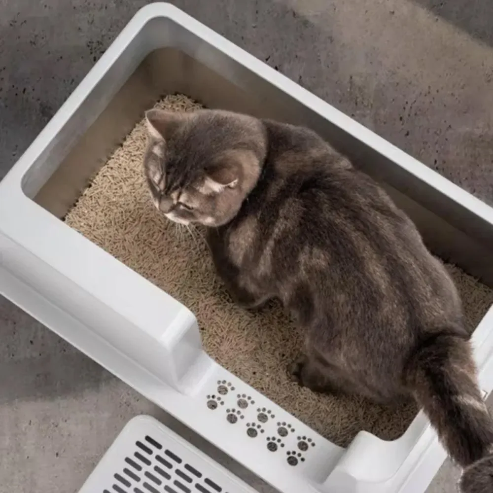 5-Piece Grey Cat Litter Box Set