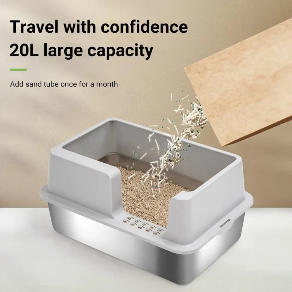 5-Piece Grey Cat Litter Box Set