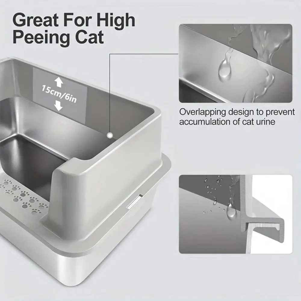 5-Piece Grey Cat Litter Box Set