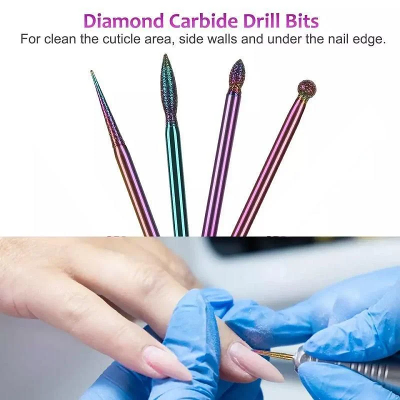 16pcs Ceramic and Tungsten Nail Drill Bit Set for Gel Polish Acrylic Removal