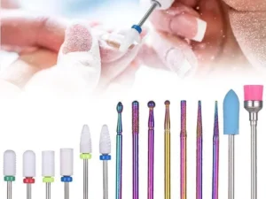 16pcs Ceramic and Tungsten Nail Drill Bit Set for Gel Polish Acrylic Removal