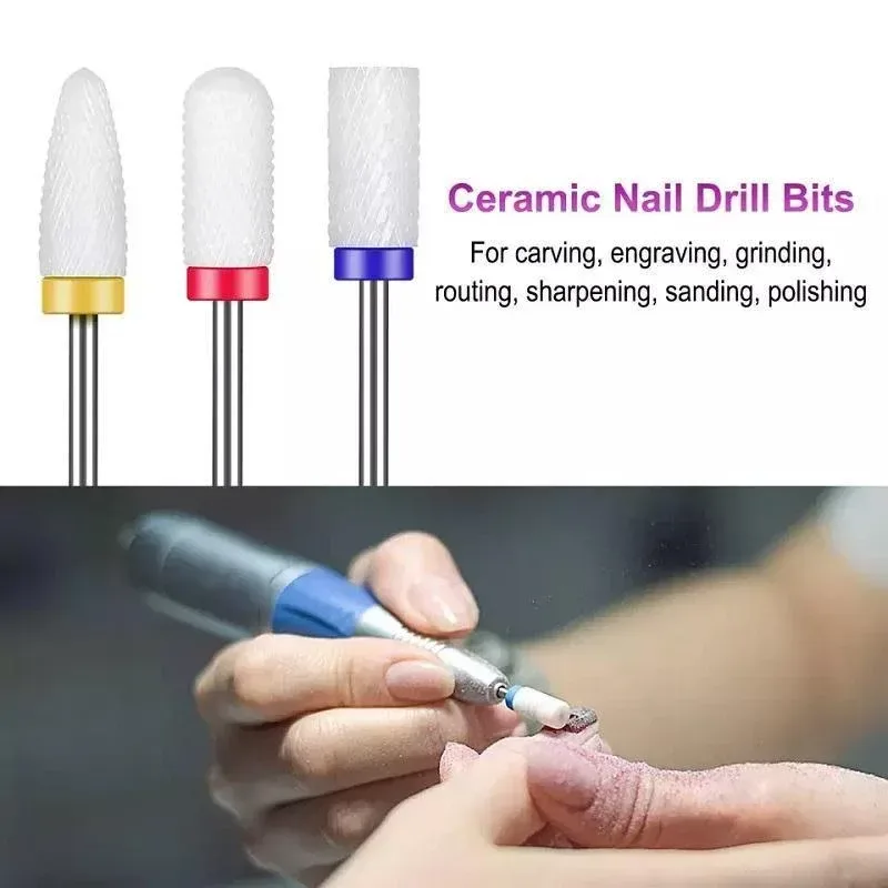 16pcs Ceramic and Tungsten Nail Drill Bit Set for Gel Polish Acrylic Removal