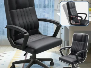 Swivel Office Chair Adjustable Height Padded Seat Computer Chair With Wheels
