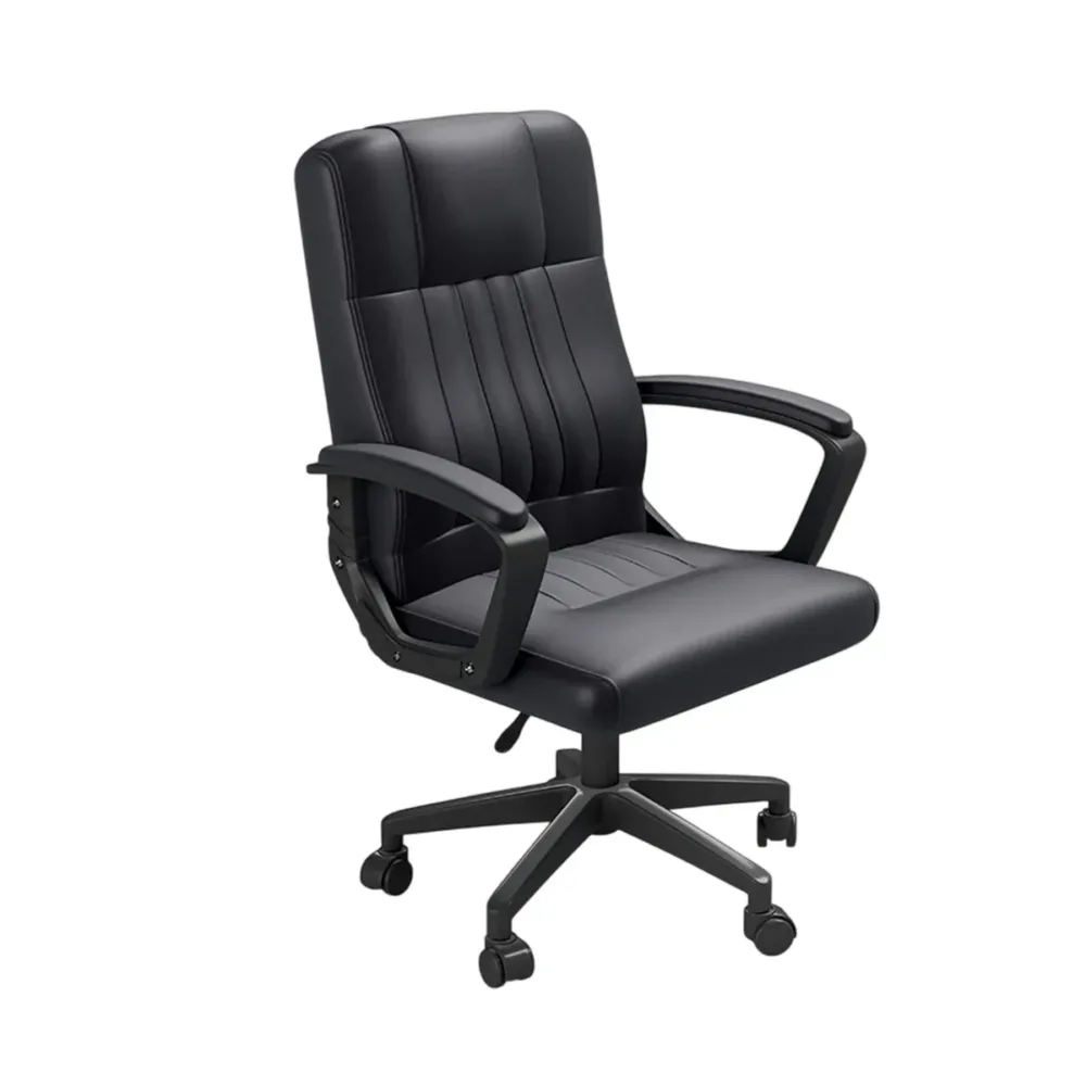 Swivel Office Chair Adjustable Height Padded Seat Computer Chair With Wheels