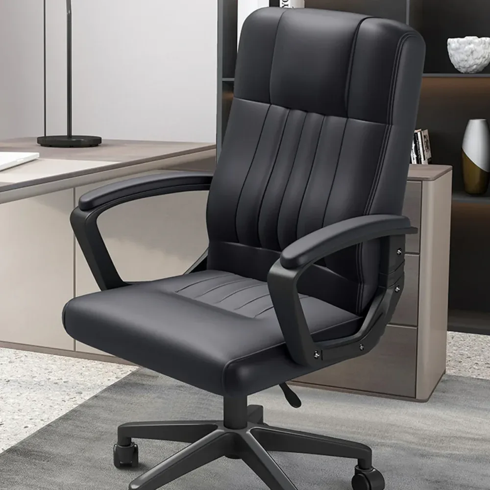 Swivel Office Chair Adjustable Height Padded Seat Computer Chair With Wheels
