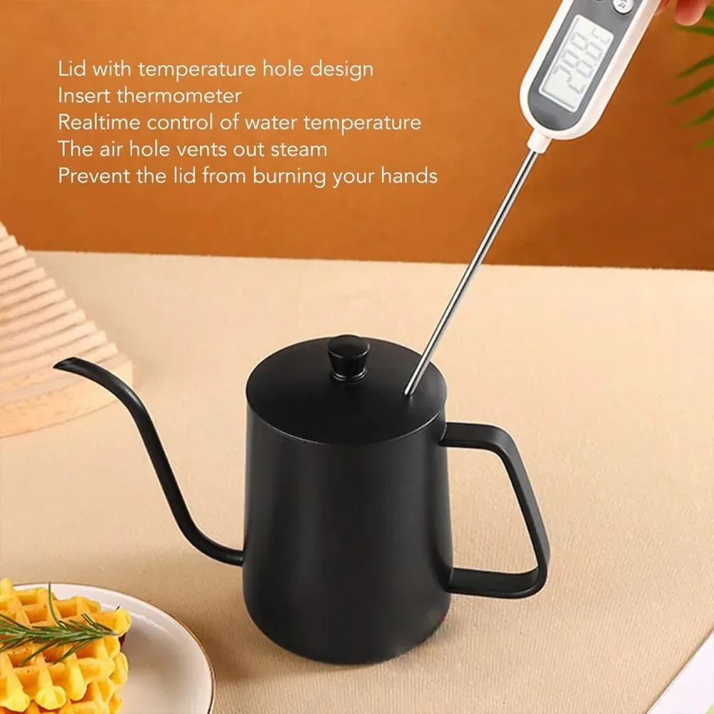 Hand Drip Coffee Pot Stainless Steel Fine Spout Hanging Ear Filter Cup Kettle