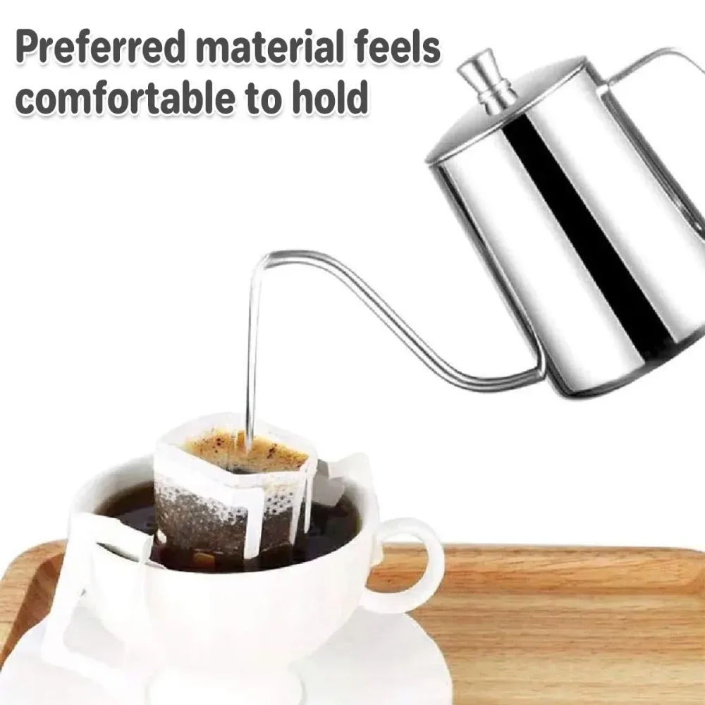 Hand Drip Coffee Pot Stainless Steel Fine Spout Hanging Ear Filter Cup Kettle