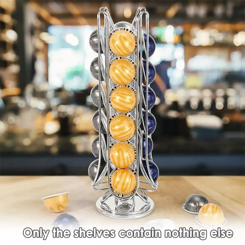 24 Coffee Capsule Holder Rack Storage Stand Pod Display Organizer Shelf Kitchen
