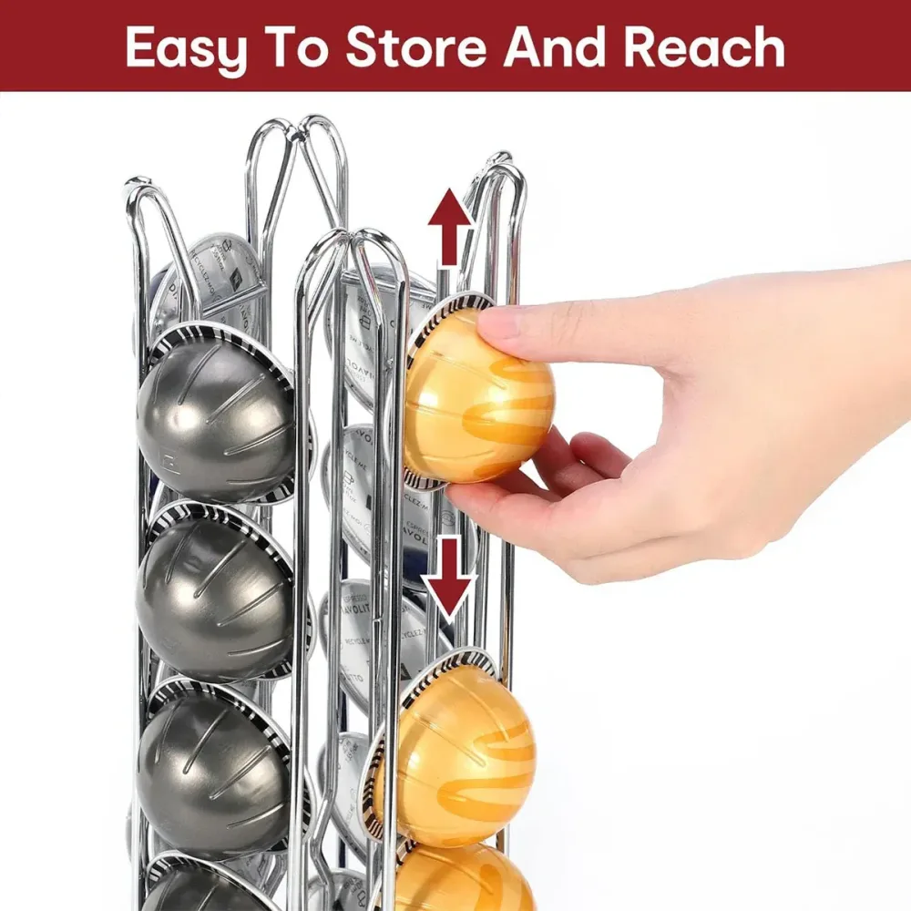 24 Coffee Capsule Holder Rack Storage Stand Pod Display Organizer Shelf Kitchen