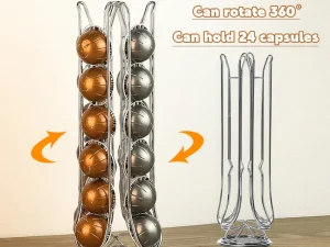 24 Coffee Capsule Holder Rack Storage Stand Pod Display Organizer Shelf Kitchen