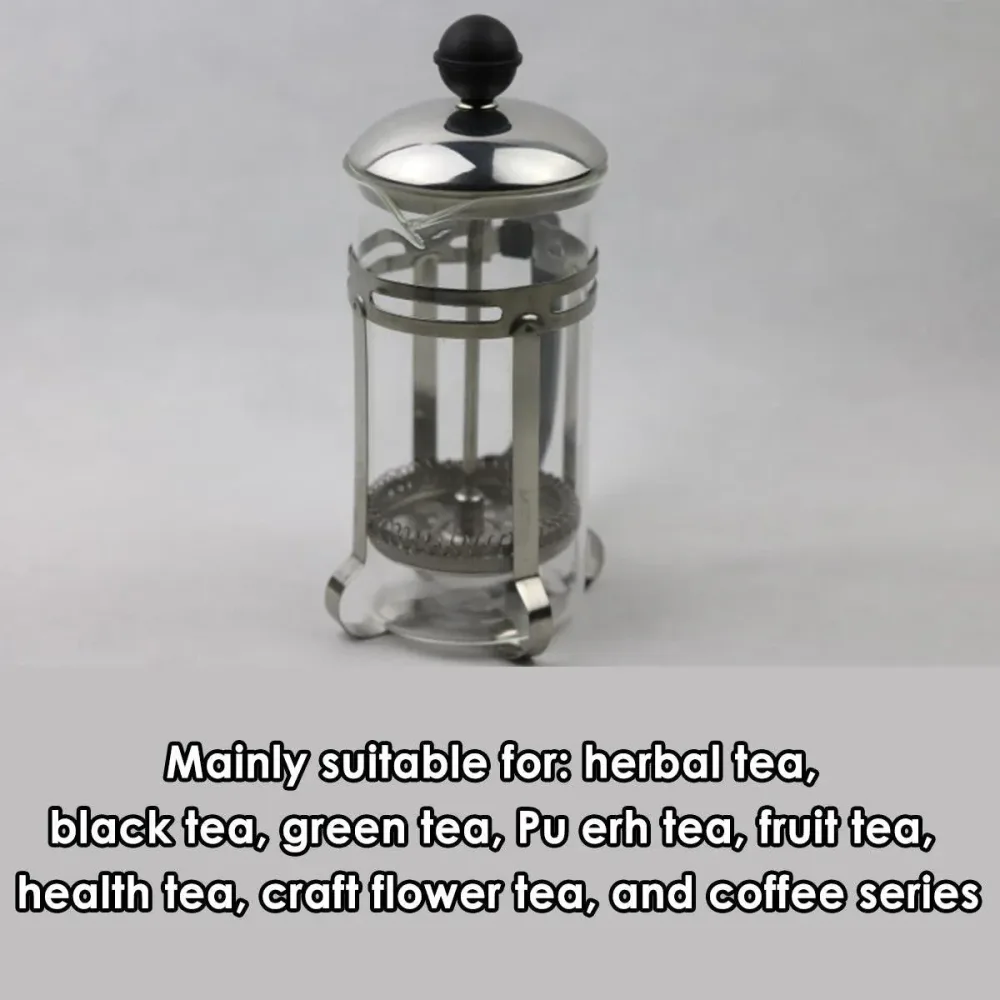 350ml 600ml Stainless Steel Glass French Press Coffee Tea Maker for Home Office