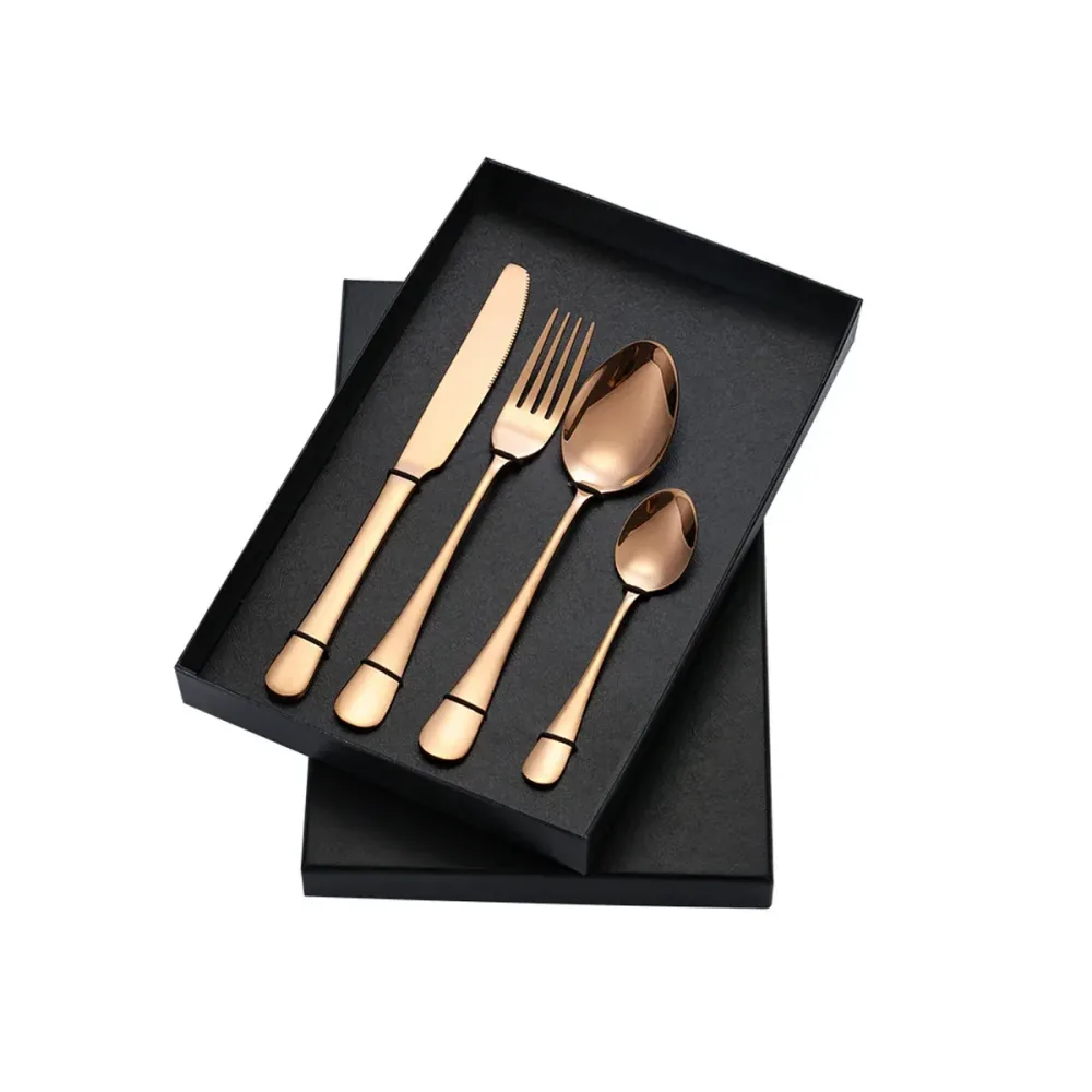 8-pc Stainless Steel Cutlery Set - 2 Sets of Knife Fork Dinner Spoon Teaspoon