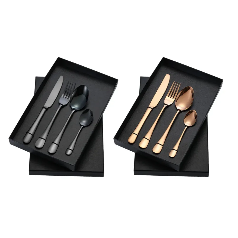 8-pc Stainless Steel Cutlery Set - 2 Sets of Knife Fork Dinner Spoon Teaspoon