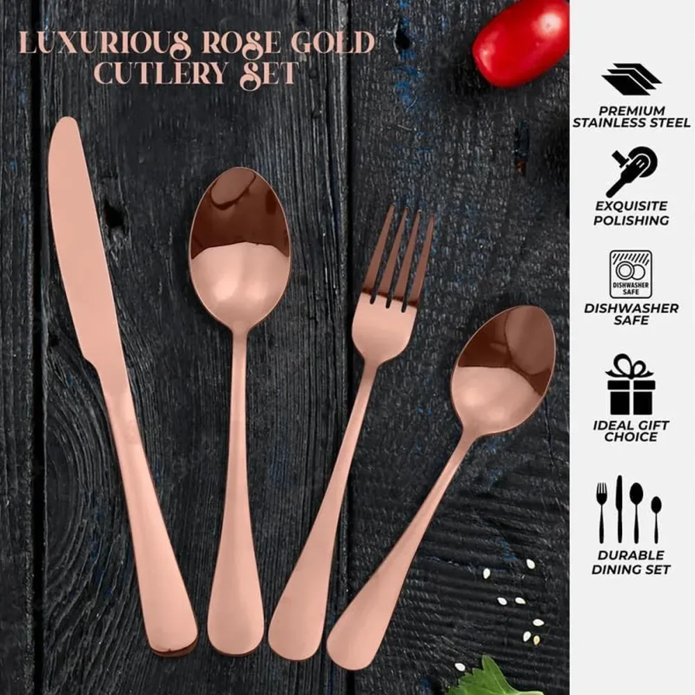 8-pc Stainless Steel Cutlery Set - 2 Sets of Knife Fork Dinner Spoon Teaspoon