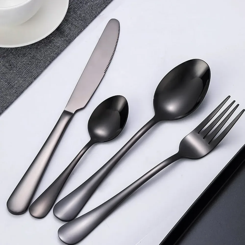 8-pc Stainless Steel Cutlery Set - 2 Sets of Knife Fork Dinner Spoon Teaspoon