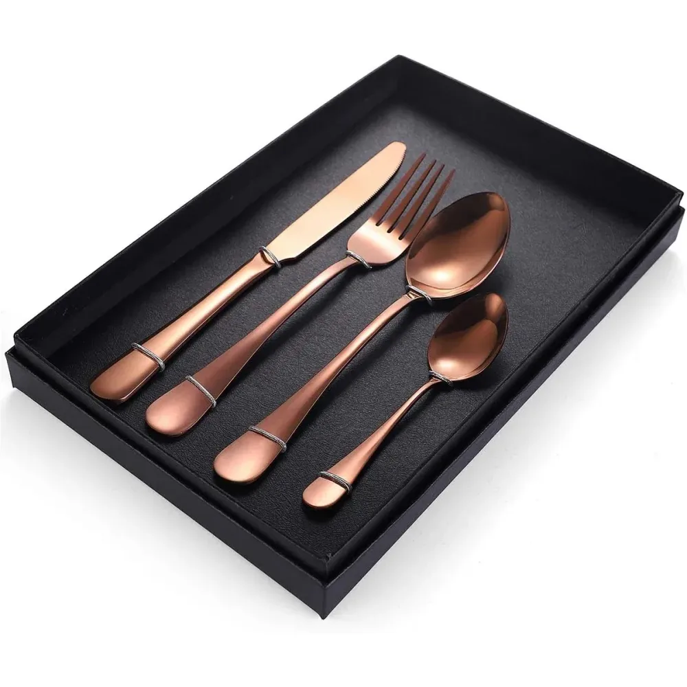 8-pc Stainless Steel Cutlery Set - 2 Sets of Knife Fork Dinner Spoon Teaspoon