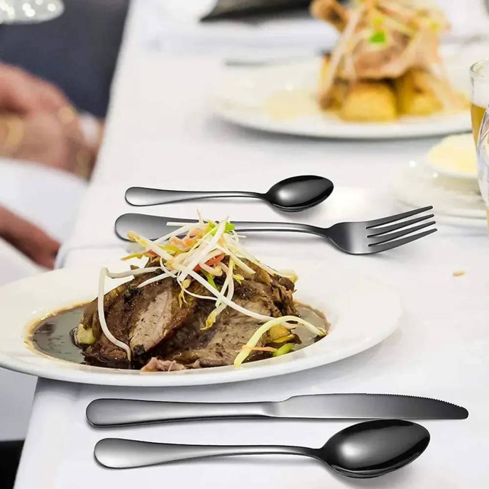 8-pc Stainless Steel Cutlery Set - 2 Sets of Knife Fork Dinner Spoon Teaspoon