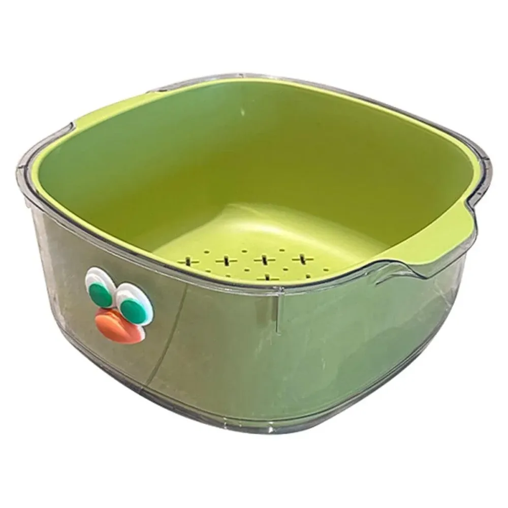 2 in 1 Cute Double Draining Fruit Basket Dishwashing Colander for Household