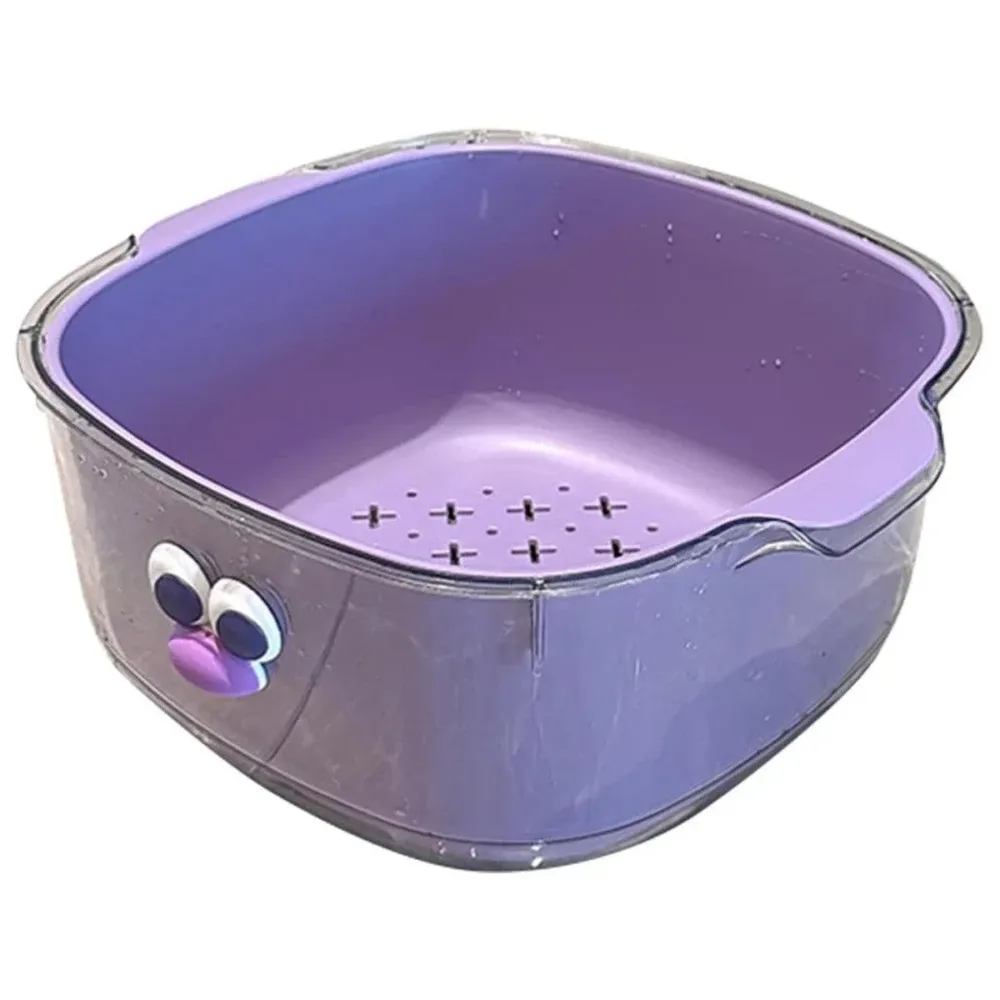 2 in 1 Cute Double Draining Fruit Basket Dishwashing Colander for Household