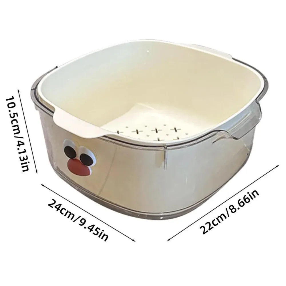2 in 1 Cute Double Draining Fruit Basket Dishwashing Colander for Household
