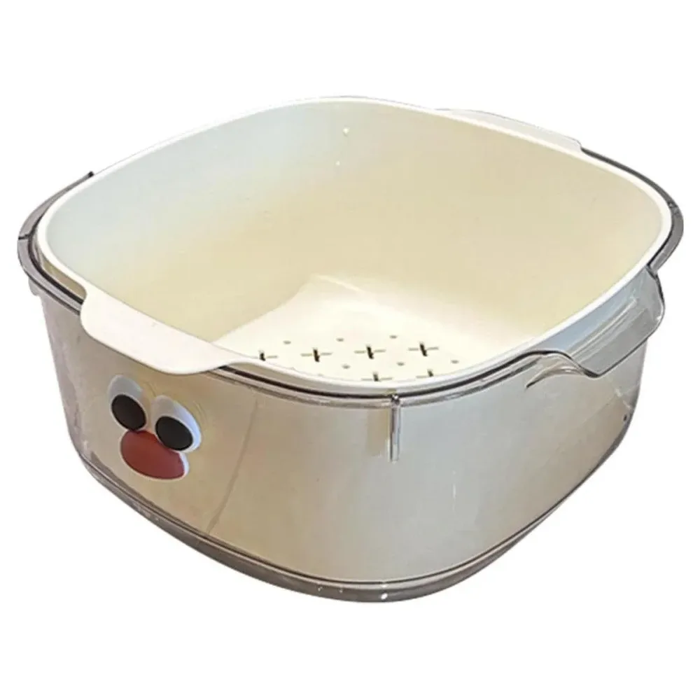 2 in 1 Cute Double Draining Fruit Basket Dishwashing Colander for Household