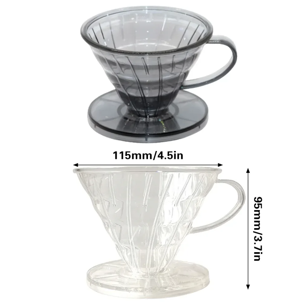 Household Hand Drip Coffee Filter Cup Reusable Plastic Cone Shaped HeatResistant