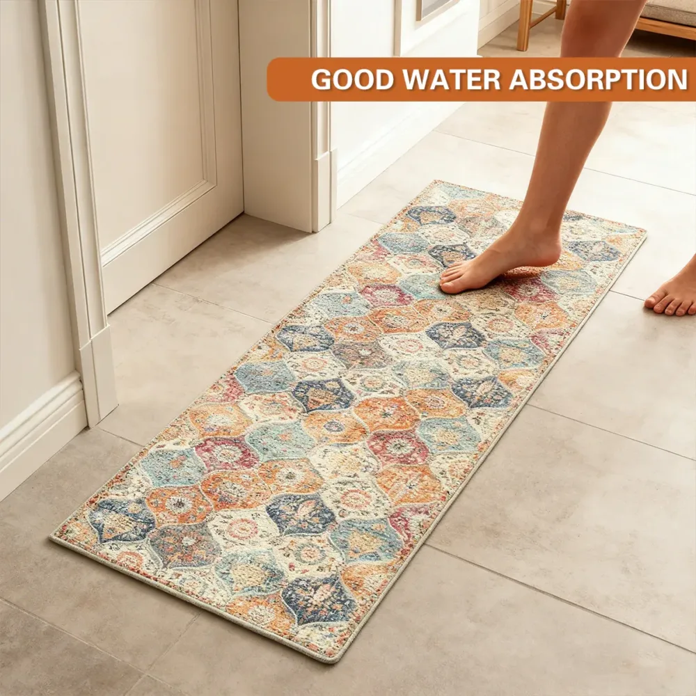 Household Floor Mats 2 pc Set Non Slip Water Absorbent Dust-Proof Floor Mat