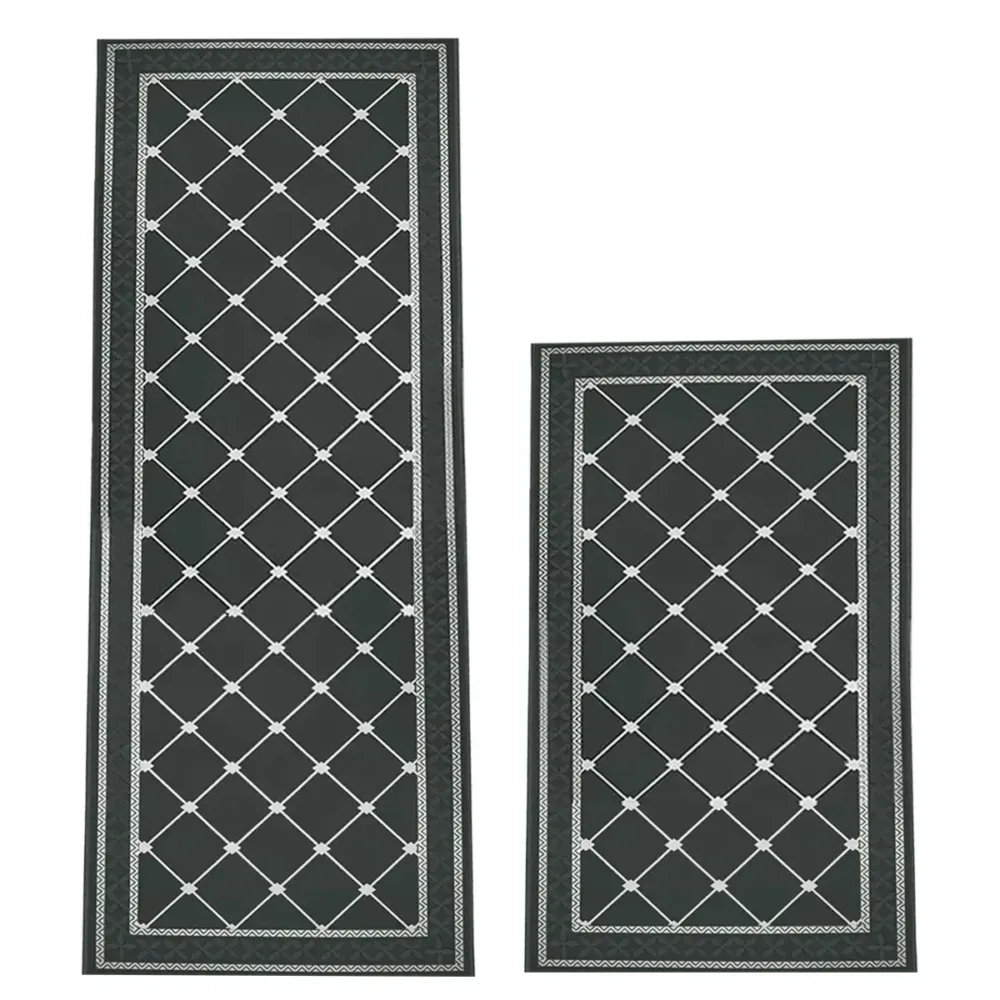 Household Floor Mats 2 pc Set Non Slip Water Absorbent Dust-Proof Floor Mat