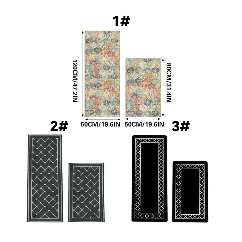 Household Floor Mats 2 pc Set Non Slip Water Absorbent Dust-Proof Floor Mat