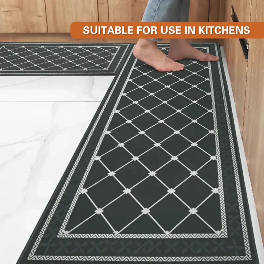 Household Floor Mats 2 pc Set Non Slip Water Absorbent Dust-Proof Floor Mat