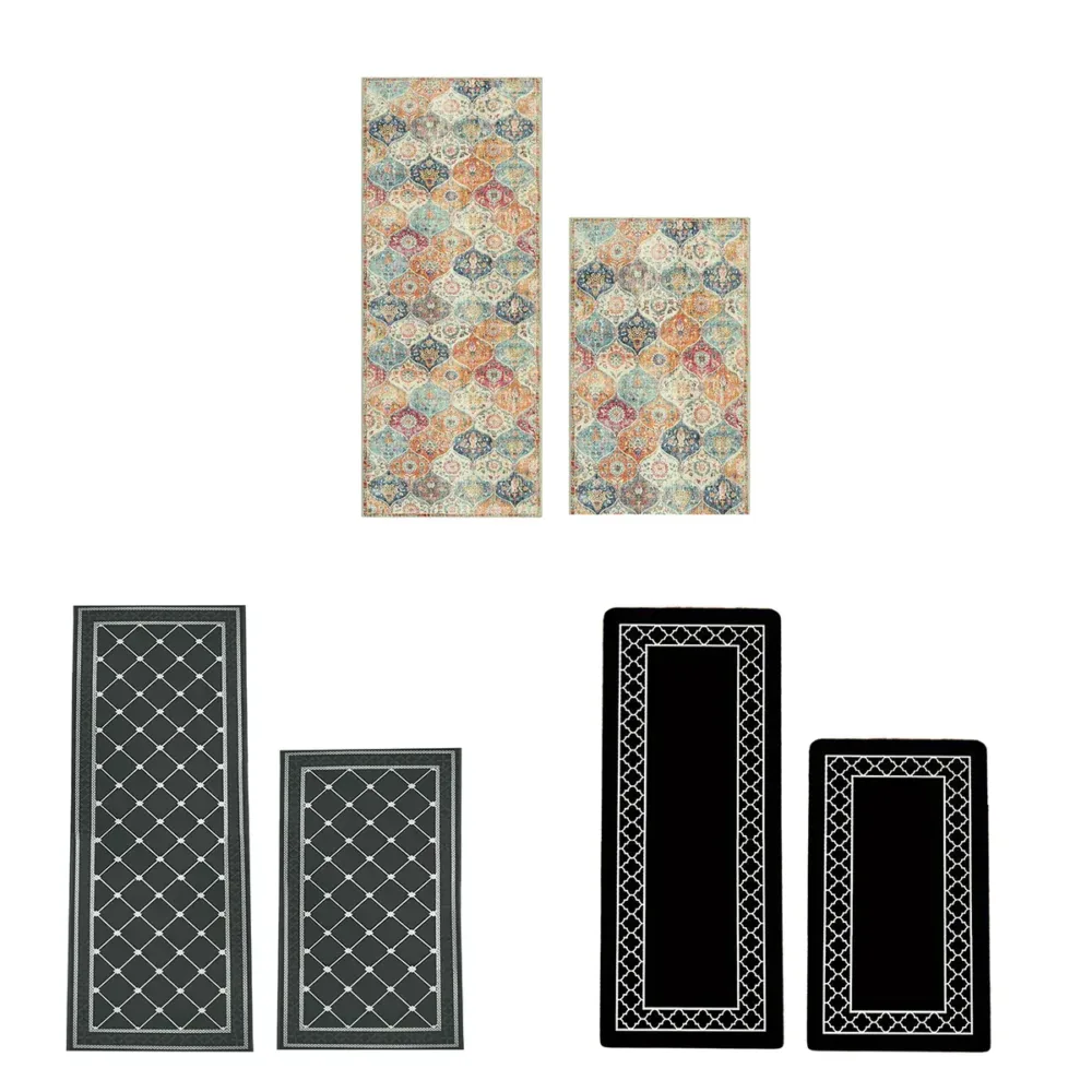 Household Floor Mats 2 pc Set Non Slip Water Absorbent Dust-Proof Floor Mat