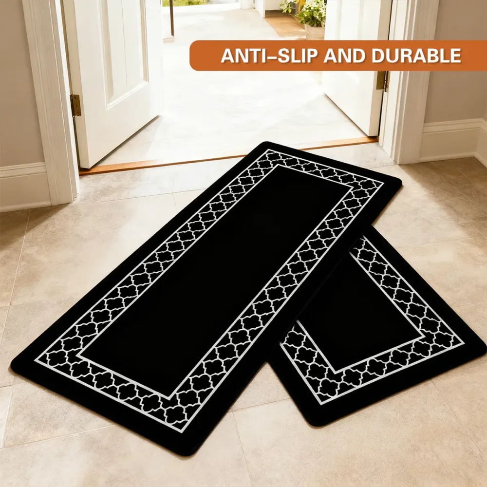 Household Floor Mats 2 pc Set Non Slip Water Absorbent Dust-Proof Floor Mat
