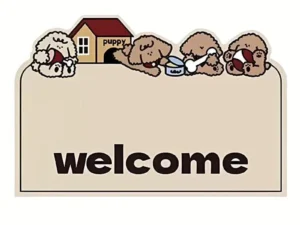 Cartoon Non Slip Household Silk Circle Floor Mat Durable Entryway Rug Can Be Cut