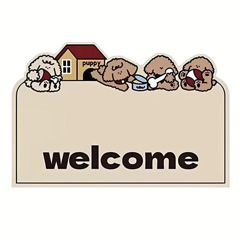 Cartoon Non Slip Household Silk Circle Floor Mat Durable Entryway Rug Can Be Cut