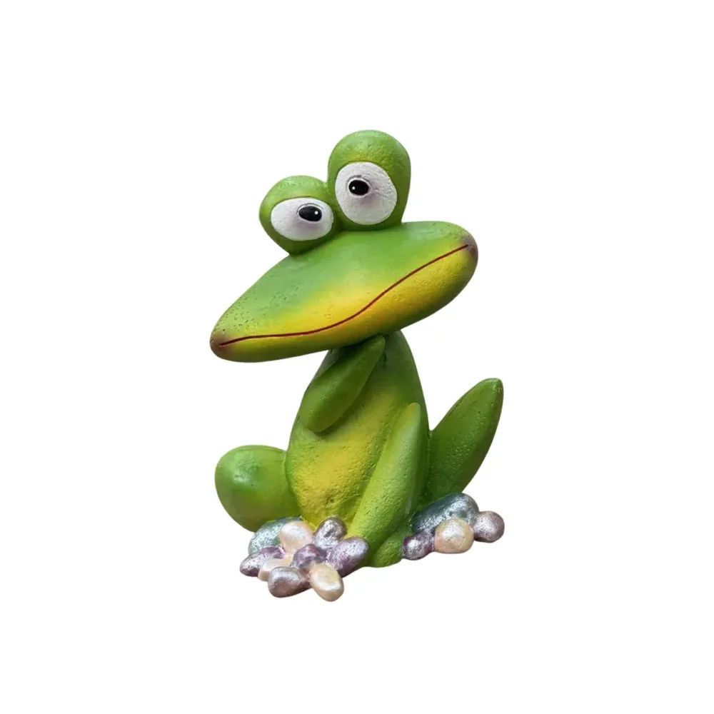 Outdoor Garden Frog Ornament Lawn Statue Animal Decor Resin Craft Sculpture