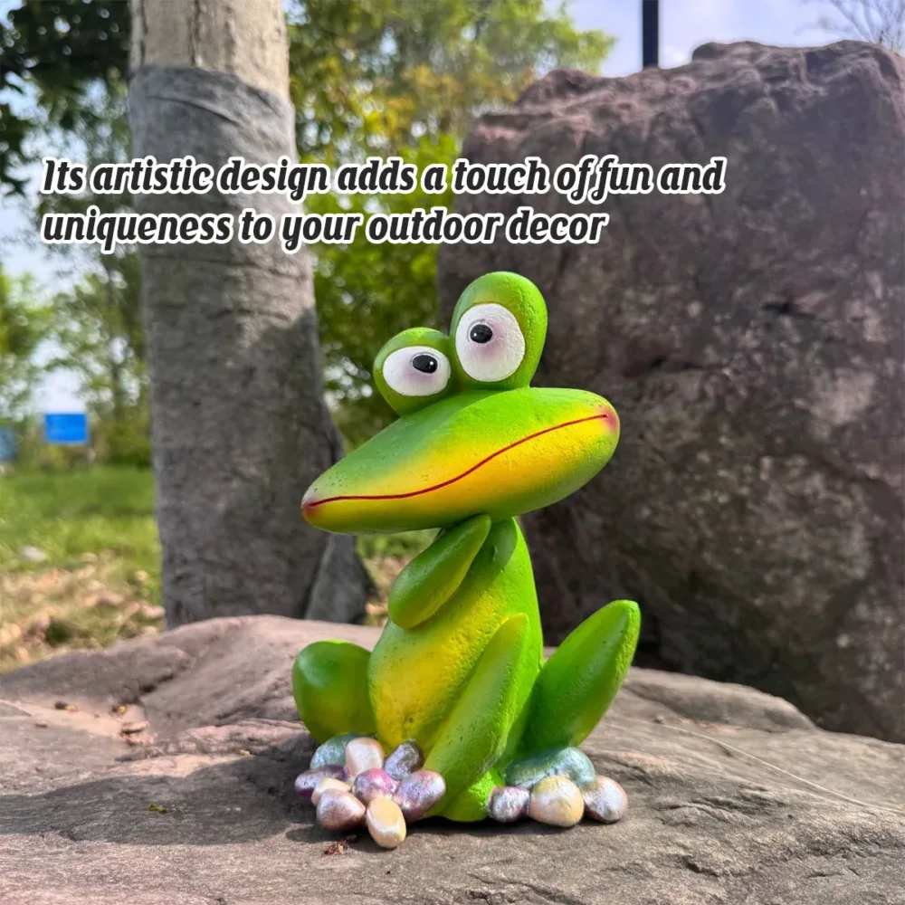 Outdoor Garden Frog Ornament Lawn Statue Animal Decor Resin Craft Sculpture