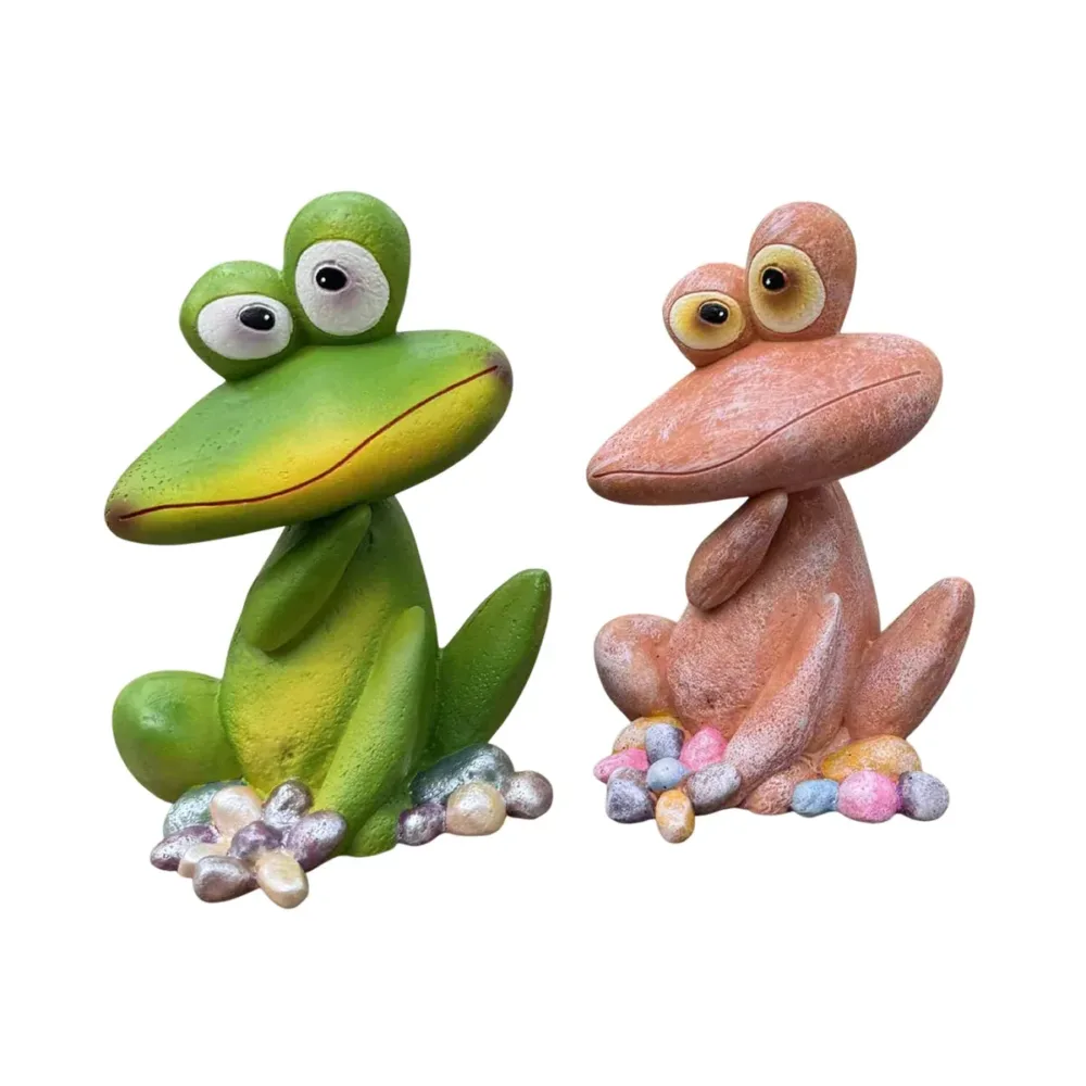 Outdoor Garden Frog Ornament Lawn Statue Animal Decor Resin Craft Sculpture