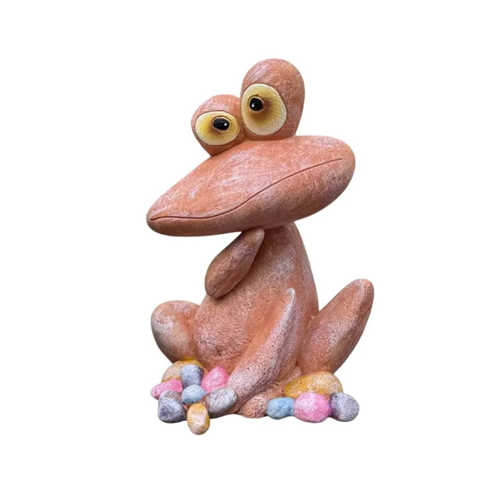 Outdoor Garden Frog Ornament Lawn Statue Animal Decor Resin Craft Sculpture