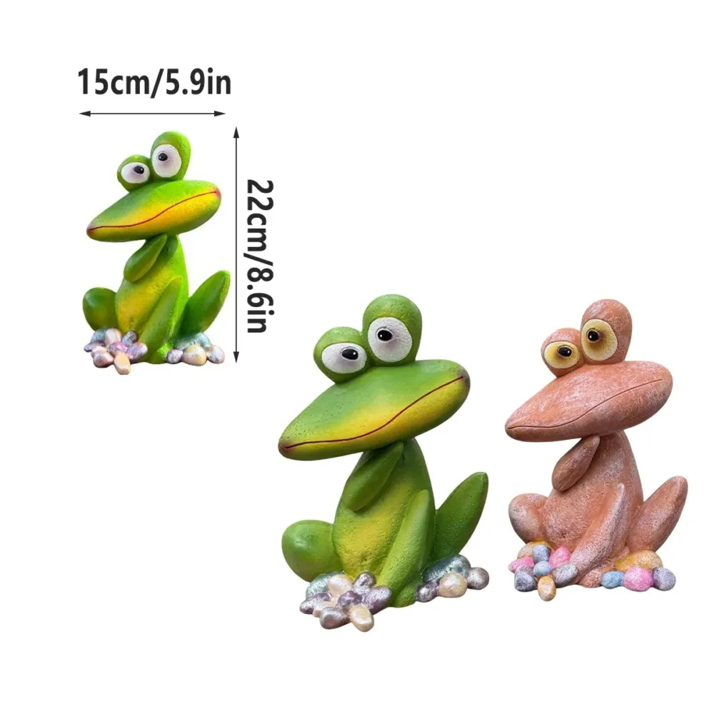 Outdoor Garden Frog Ornament Lawn Statue Animal Decor Resin Craft Sculpture